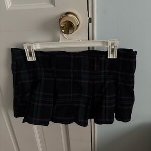 Almost Famous Dark Plaid Mini Skirt